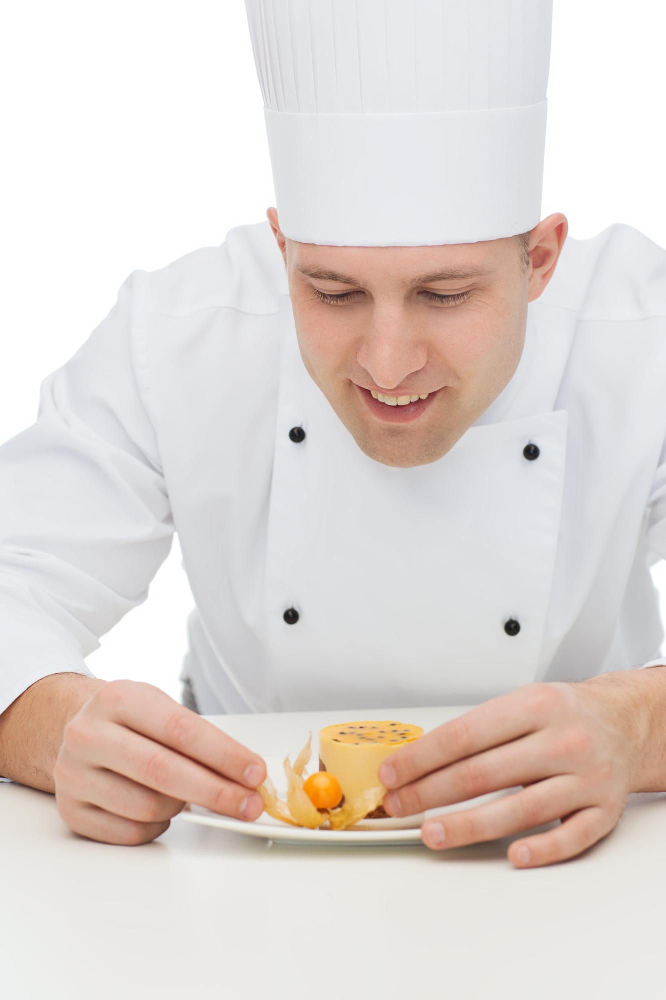Student tasting a plated dish